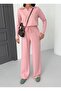 Women's Pink Modal Polo Neck Long Sleeve Soft Touch Sports Set - 3