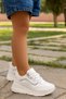 Children's Sports Shoes with Hidden Heels, Laces and Zipper, with Stone Accessories - 3