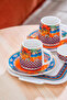 Harvest Coffee Cup Set for 2 People with Tray - 100 ml - 2
