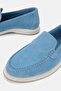 Women's Blue Suede Khaki Natural Leather Loafer Shoes, Size 36-41 - 4