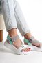 Women's Pink White Wedge Heel Orthopedic Comfortable Sole Velcro Adjustable Daily Stylish Sports Sandals - 2