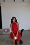 Full Length Tie-Up Mini Dress with Six Ruffles - 2