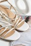 Niva Women's Gold Detailed Heeled Shoes White - 4