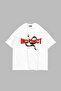 Instinct Printed Oversize Unisex White Tshirt