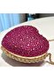 Heart-Shaped Rhinestone Evening Clutch – Pink - 7