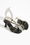 Niva Women's Gold Detailed Heeled Shoes Black - 3