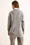 Women's Gray 5 Button Soft Textured Thick Long Cardigan Hrk-19000375 - 6