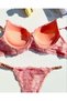 Women's Pink Lace Chain Detailed Underwire Supported Padded Bra Set Underwear Set - 2
