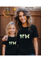 Mother-Daughter Matching T-Shirt with Bow and Butterfly Print (Add 2 Items to Make a Matching Set)