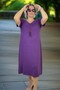 Fullly Flexible Lycra Cotton Fabric Short Sleeve V-Neck Cotton Viscose Plus Size Dress with Bead Detail - 7