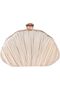 Champagne Shell-Shaped Evening Clutch – Elegant Crossbody Purse for Women with Removable Strap –
