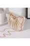 Elegant Champagne Butterfly Clutch – Pleated Ruched Design with Rhinestone Detail - 5