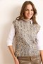 Women's Gold Leopard Hair Braided Shiny Textured Knitwear Sweater Svt-00000048 - 5