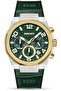 DT006 Chronograph Watch - 43.5MM Multi-Layered Dial, Green Leather Strap