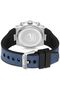 DT007 Chronograph Watch - 43.5MM Blue Textured Dial with Yellow Accents, Blue Leather Strap, - 3