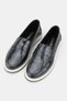 Women's Gray Patent Leather Genuine Natural Leather Loafer Shoes, Number 36-41 - 2
