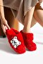 Tile Teddy Bear Figured Swirl Fabric Soft Plush Furry Inside Women's Bundle Dowry Bridal Home Slippers