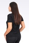 10693 Black Crew Neck Short Sleeve Stylish Fabric Knitted Bluz - 4
