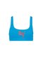 Womens Swim Scoop Neck Bikini Top - Blue - 6