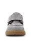 حذاء أطفال من الجلد الطبيعي باللون الرمادي الفاتح والأزرق مع فيلكرو - 4