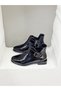 2050108K Khaki Leather Boots for Women with Buckle Detail - 2