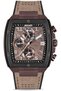 DT088 Chronograph Watch – Coffee Dial, Black Screw-Detail Case, Multi-Layered Design, Leath