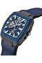 DT002 Men's Watch with 40mm Rectangular Deep Grey Case, Blue Semi-Transparent Dial, 3 Hands & - 2