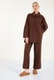 40938 - Stylish Comfortable Knitwear Fisherman Collar Top and Bottom Set - 4