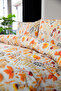 Stelle 100% Cotton 3D Digital Print Double Bed Duvet Set - Orange - 5