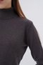 Women's 100% Melange Brown Organic Cotton Turtleneck Knitwear Sweater Knitted Blouse Trist-6103 - 6