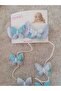 Set of 2 Children's Hair Clips with Silvery Butterfly Figures and Pearl Charms (40 cm) - 2