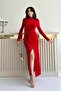 Red Drawstring Dress with Accessory Detail