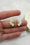 White Enamel Half Flower Gold Women's Earrings