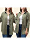 Women's Oversize Cotton Linen Khaki Shirt (100% Flannel) - 2