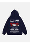 Unisex F40 ml Printed Hooded Fleece Oversized Sweatshirt