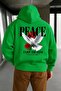 3 Yarn Combed Cotton Peace Printed Unisex Hooded Sweatshirt