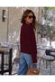 Women's Hair Knitted Buttoned Casual Long Sleeve Knitwear Cardigan Burgundy - 2