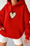 3 Yarn Combed Cotton Heart Unisex Hooded Sweatshirt