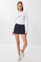 Star Printed Stone Detailed Crop Knitted Blouse Lub0229 White - 2