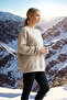 Women's Oversize Winter Loose Cream Sweatshirt - 6