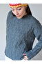 Una Fiaba Oversize Crew Neck Soft Textured Knitwear Sweater - 6