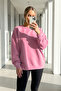 Women's Oversize Winter Loose Pink Sweatshirt - 4