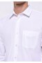 Slim Fit Shirt Neck Plain Men's White Long Sleeve Shirt - 4