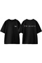 Friends Series 2 Design Back Printed Cotton Black Oversize T-Shirt