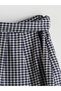 Lcw Kids Navy Blue Plaid Girls' Skirt with Elastic Waistband - 4
