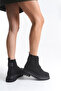 Elena Sinclair Black Suede Women's Zippered Studded Detailed Casual Boots - 7