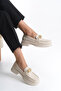 Rosa Sinclair Beige Laceless Stylish Buckle Rustic Orthopedic Sole Ergonomic Daily Loafer Shoes - 6