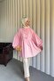 Poplin Fabric Bow Balloon Sleeve Modest Tunic - 5