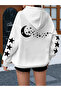 Star Moon Patterned Women's Hoodie