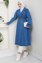 Women's Double Breasted Collar Belted Denim Trench Coat